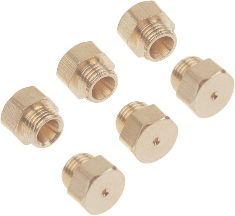 Timsec 20Pcs Brass Jet Nozzles, M6 x 0.75mm and M5 x 0.5mm Thread, 0.5mm and 0.68mm Nozzle Hole, DIY Burner Parts for Range, Stove, Oven Conversion Kit, Propane LPG Natural Gas Pipe Water Heater - Image 4