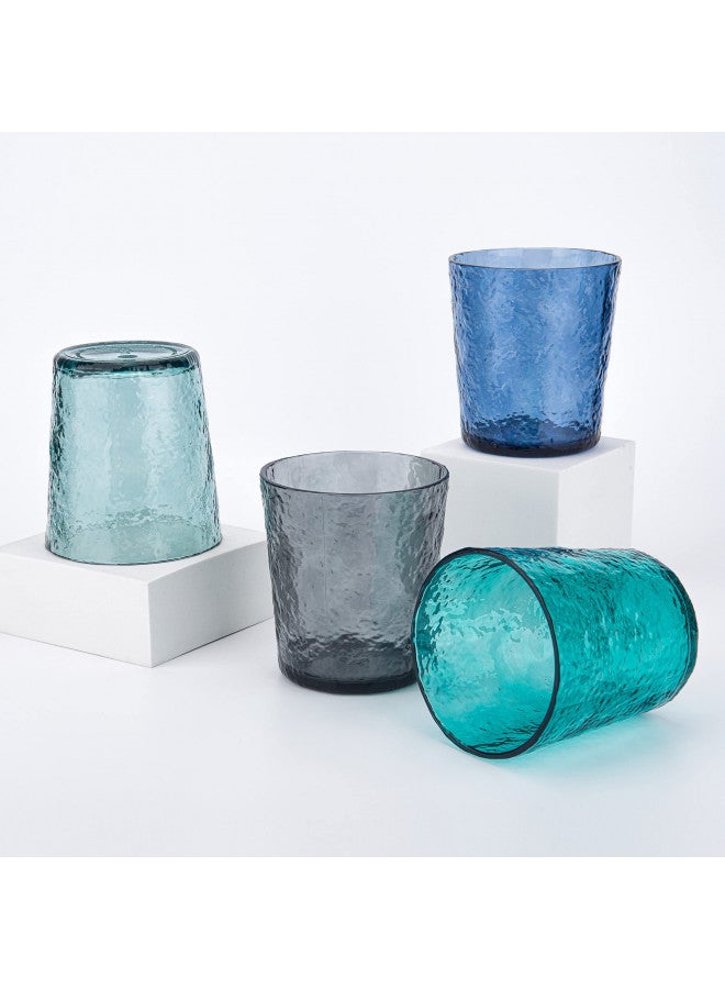 KX-WARE 12-ounce Acrylic Old Flashion Glasses Plastic Tumblers, set of 8 Blue - Image 3