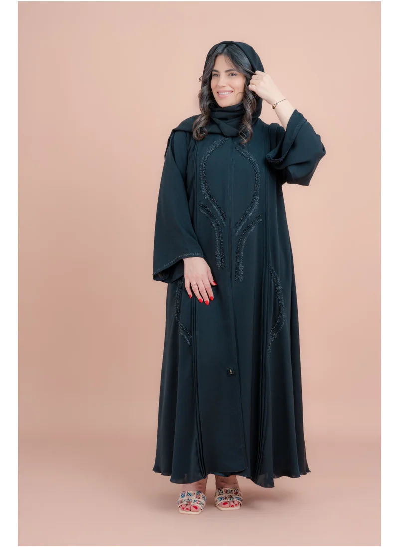 IKKXA Crystal Elegance Abaya AIK126 Black
