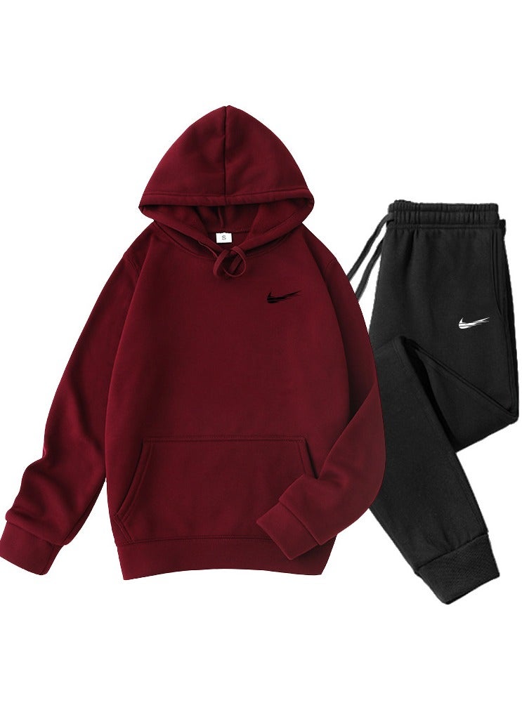 KUYING Men's loose sportswear and sports pants two-piece set 