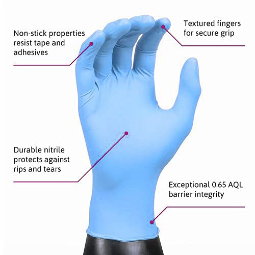 GLIDER Disposable Nitrile Gloves, 30 Count - Powder Free, Rubber Latex Free, Medical Exam Grade, Non Sterile, Ambidextrous - Soft with Textured Tips - Cool Blue - Image 4