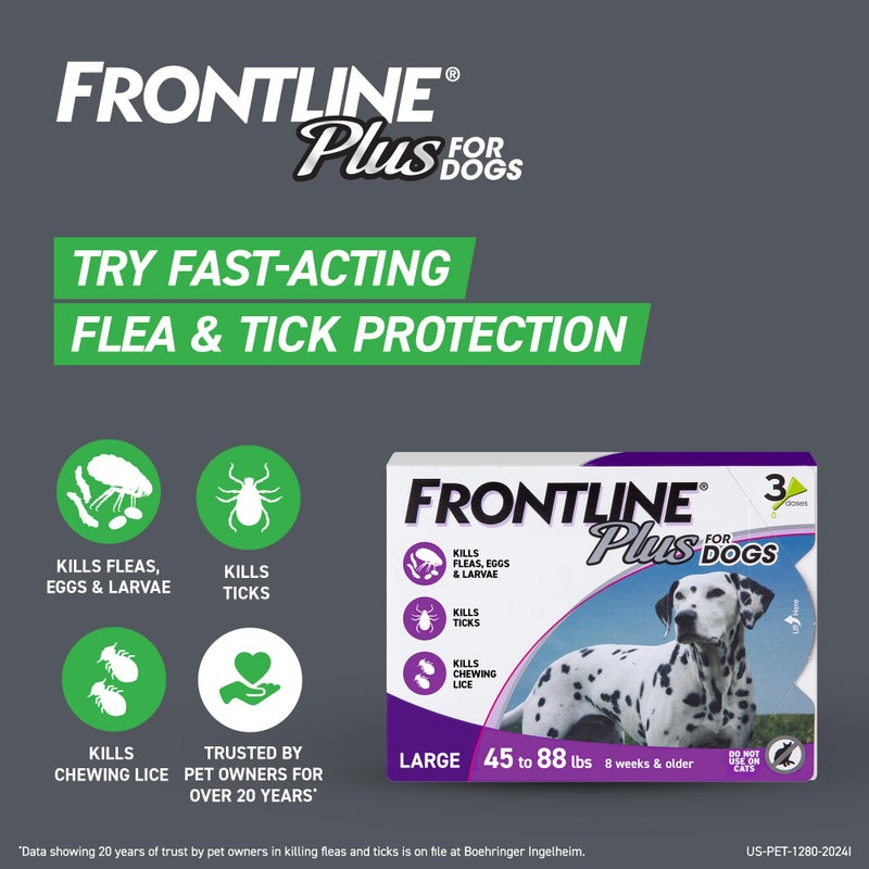 FRONTLINE Gold Flea & Tick Treatment for Large Dogs Up to 45 to 88 lbs., Pack of 3 - Image 2