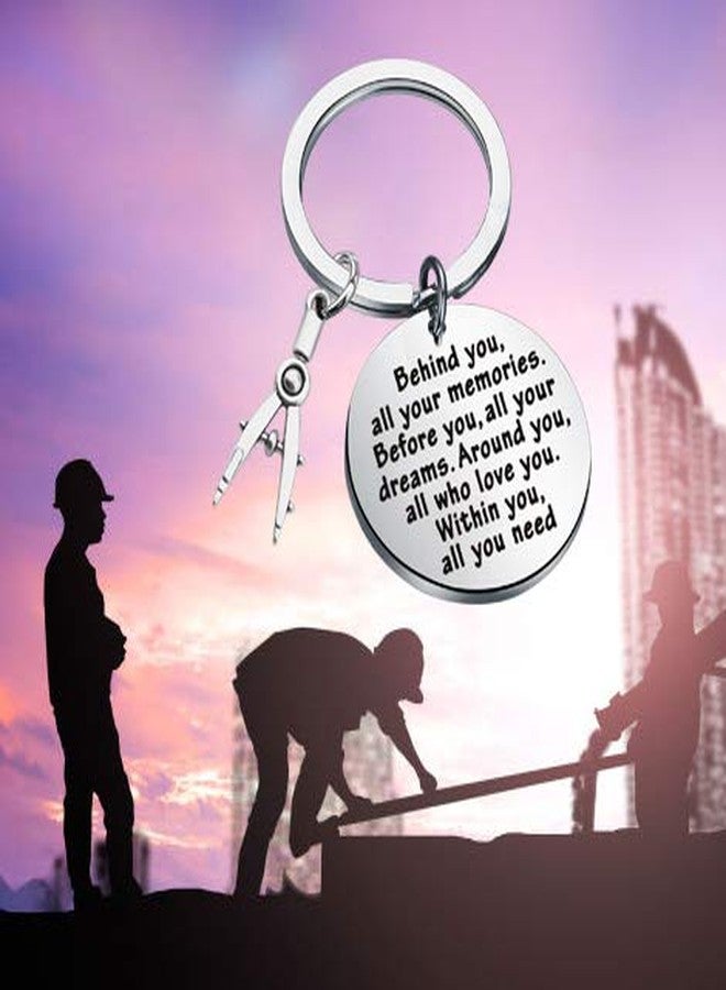 FEELMEM Architect Keychain Architecture Gifts Architect Gift Behind You All Your Memories Before You All Your Dreams Architecture Student Graduation Gift (Architect Keychain) - Image 5