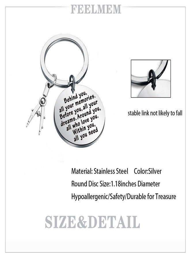FEELMEM Architect Keychain Architecture Gifts Architect Gift Behind You All Your Memories Before You All Your Dreams Architecture Student Graduation Gift (Architect Keychain) - Image 2