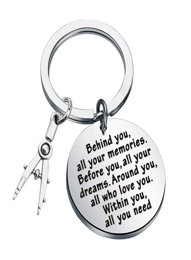 FEELMEM Architect Keychain Architecture Gifts Architect Gift Behind You All Your Memories Before You All Your Dreams Architecture Student Graduation Gift (Architect Keychain) - Image 1