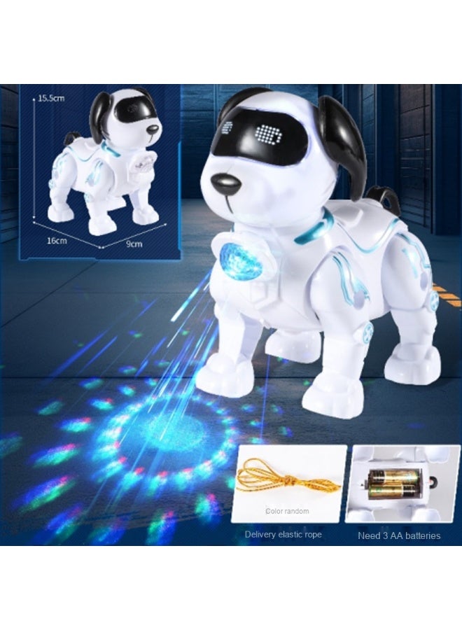Children's Electric Toy Pull String Pet Dog - Walking Light-Up Mechanical Dog with Sound Effects