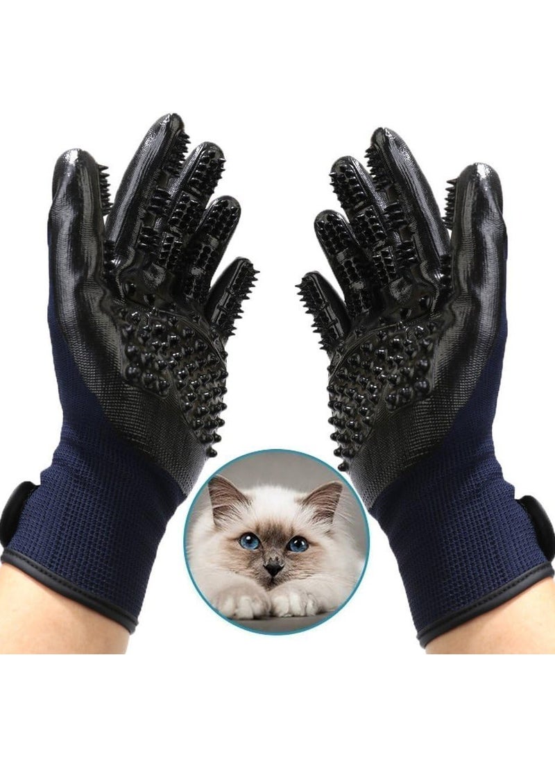 Healthman Dog Grooming Gloves Improved Five Finger Design Rubber Dog Washing Gloves Gentle De Shedding Brushes Mitt for Cats Dogs and Horses Size 10 - Image 1