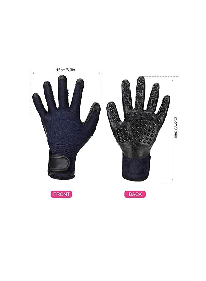 Healthman Dog Grooming Gloves Improved Five Finger Design Rubber Dog Washing Gloves Gentle De Shedding Brushes Mitt for Cats Dogs and Horses Size 10 - Image 2