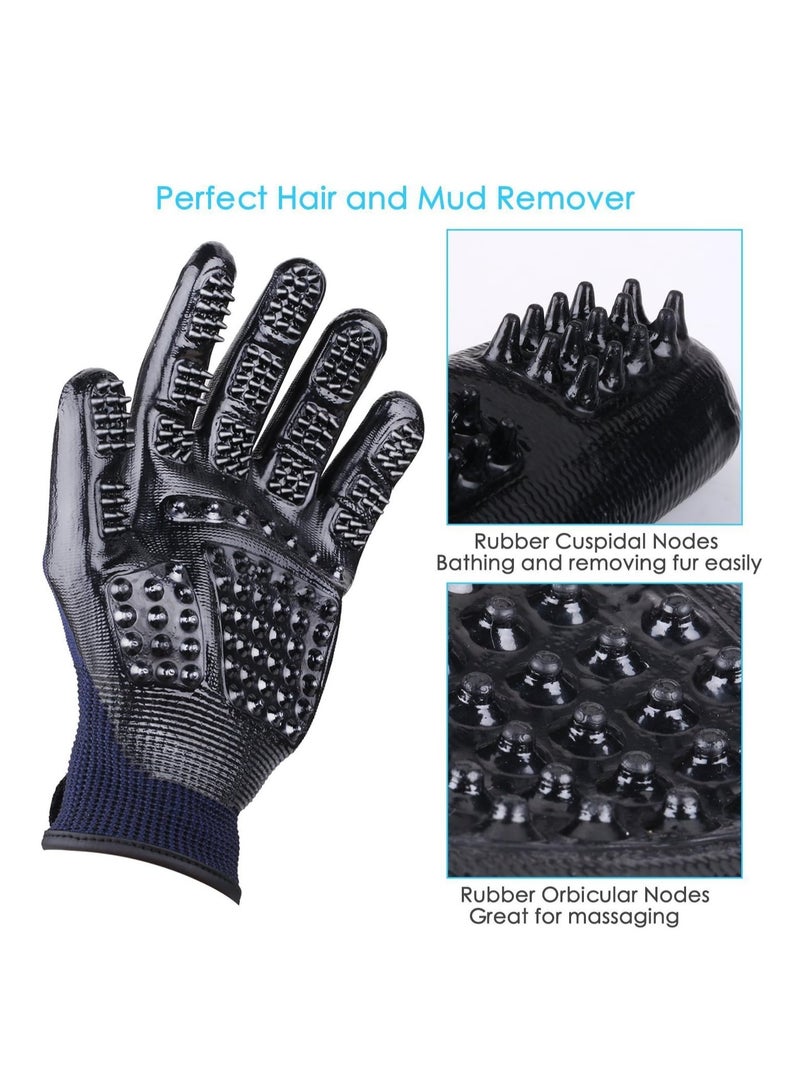Healthman Dog Grooming Gloves Improved Five Finger Design Rubber Dog Washing Gloves Gentle De Shedding Brushes Mitt for Cats Dogs and Horses Size 10 - Image 3