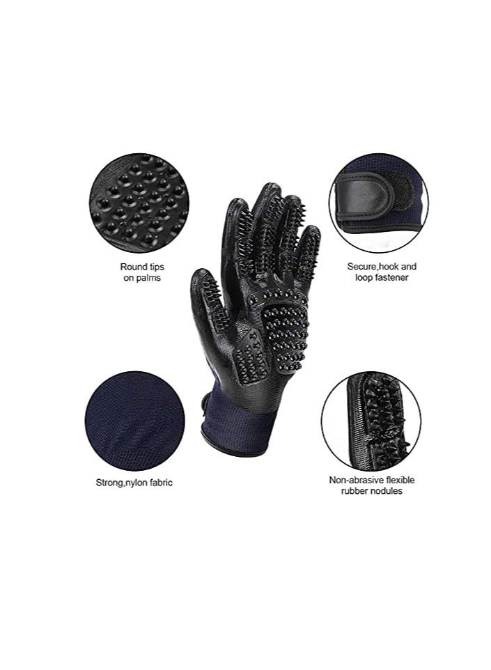 Healthman Dog Grooming Gloves Improved Five Finger Design Rubber Dog Washing Gloves Gentle De Shedding Brushes Mitt for Cats Dogs and Horses Size 10 - Image 4