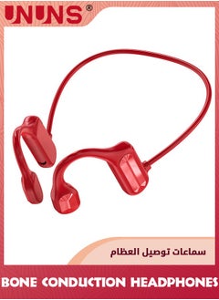 UNUNS Bone Conduction Headphones,Wireless Open-Ear Bluetooth 5.2 Bone Conduction Sports Headphones,Waterproof Wireless Headsets For Sports Running Walking,Lightweight Open Earburs Headsets,Red  - Image 1
