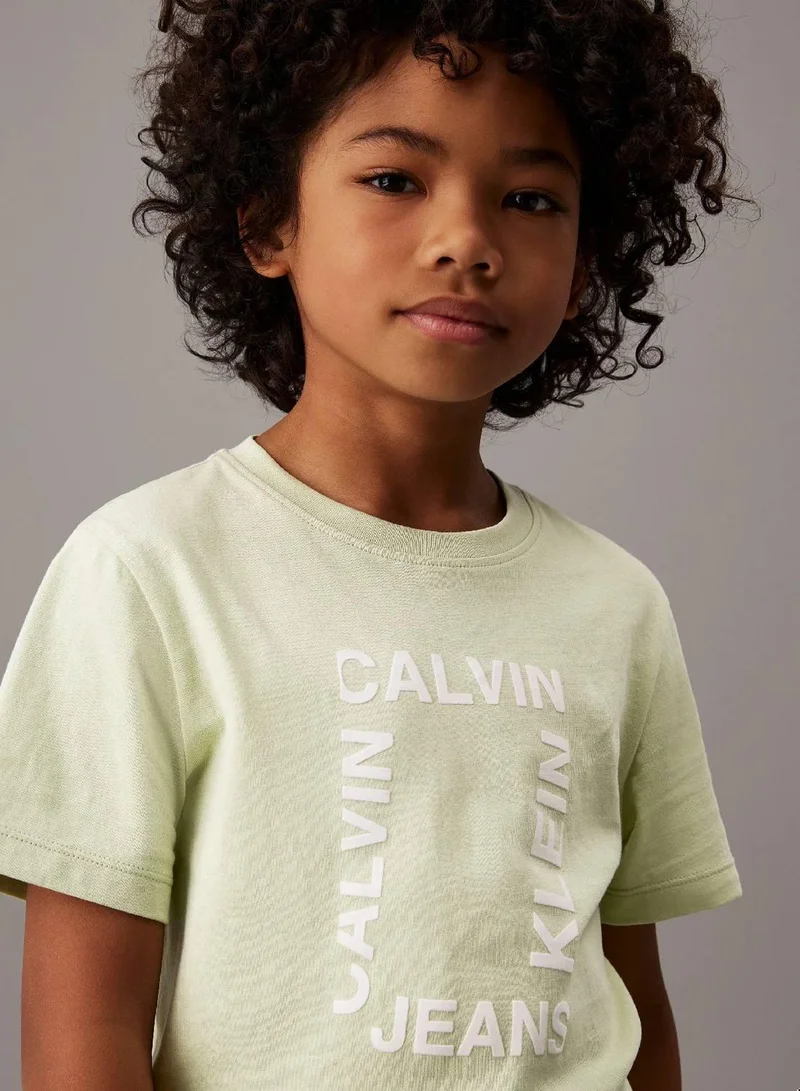 Calvin Klein Jeans Celadon Green Relaxed Logo T-shirt for Men | Best Price UAE