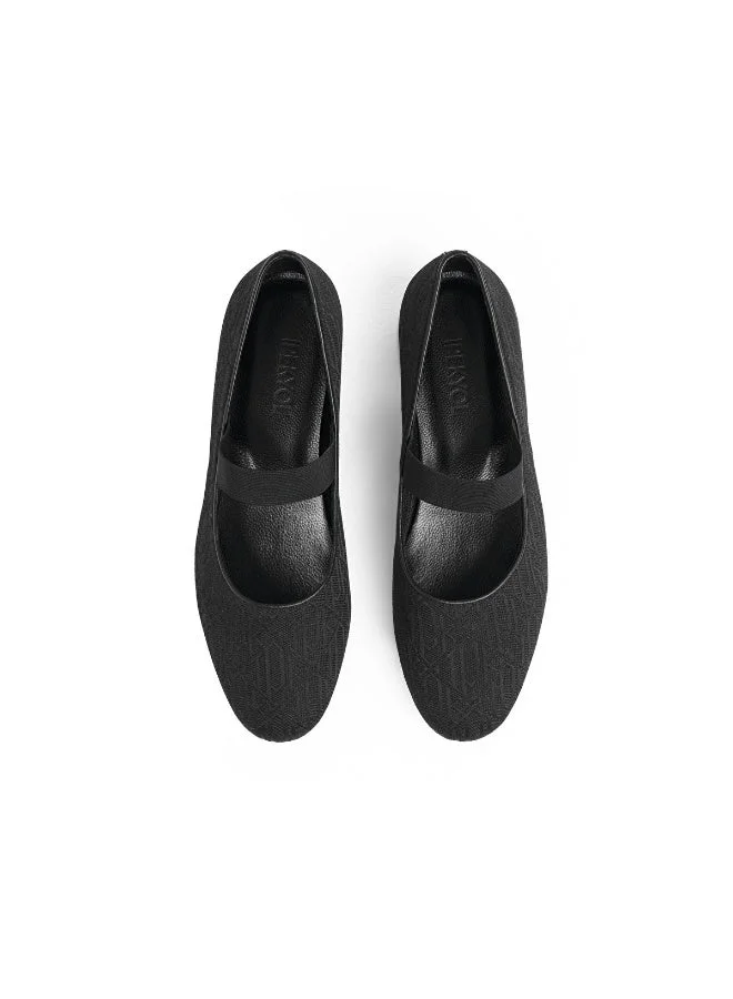 ابيكول أحذية مسطحة بشريط مزخرف بنقش المونوغرام