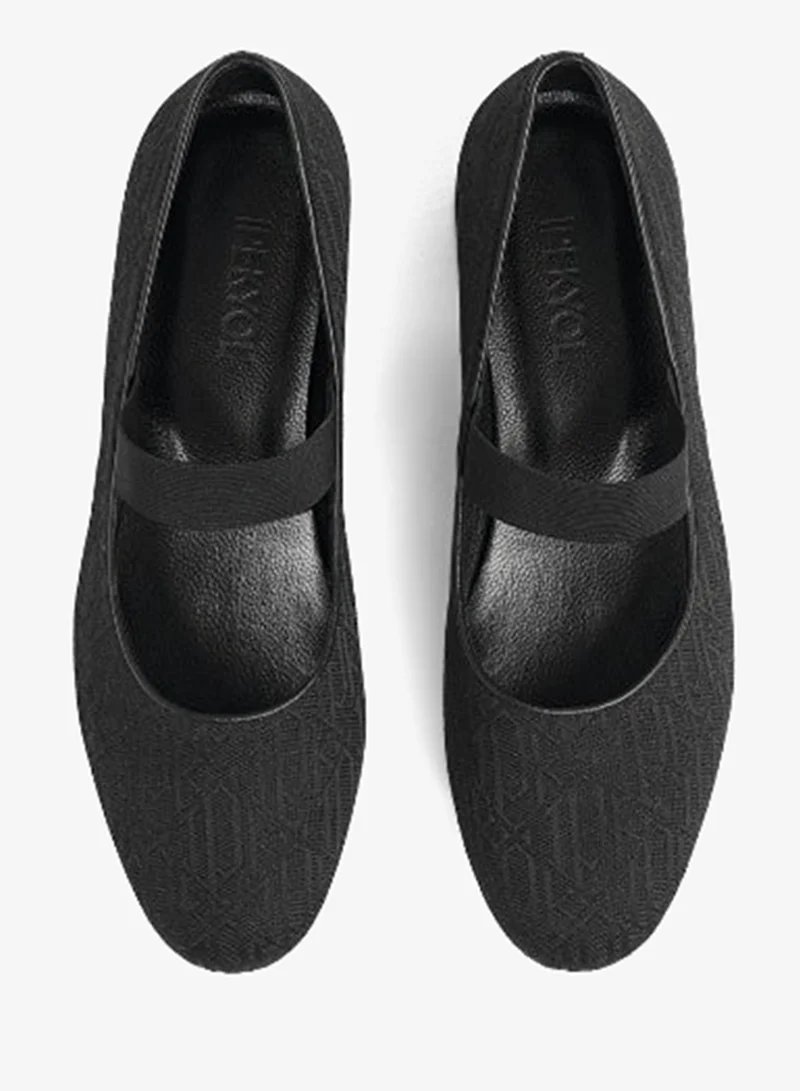 ابيكول أحذية مسطحة بشريط مزخرف بنقش المونوغرام