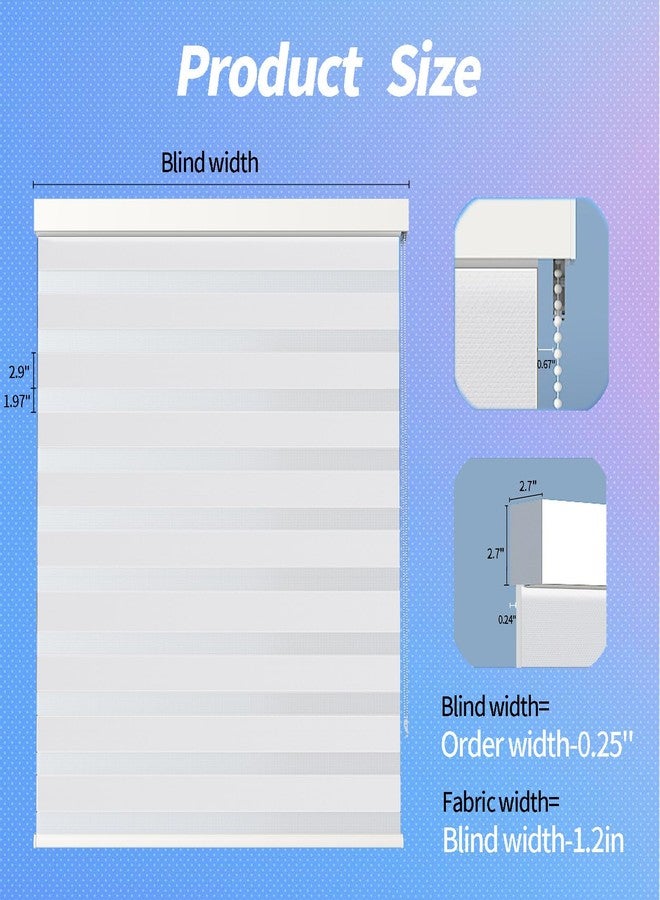 sunmaintain Zebra Blinds Shades for Window Light Filtering Dual Layer Roller Shades Light Control and Protecting Privacy for Home and Office (34" W x 72" H, White) - Image 5