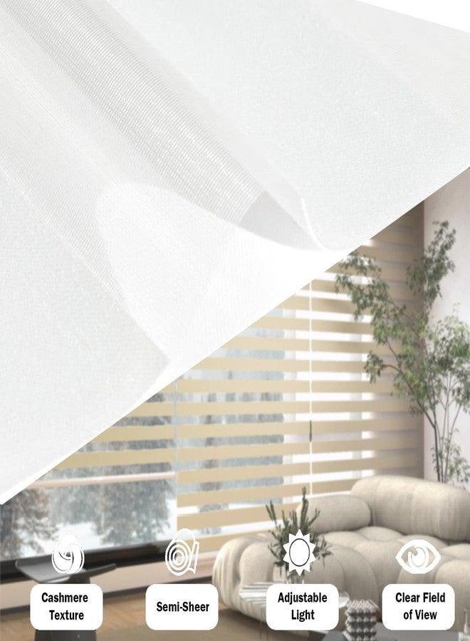 sunmaintain Zebra Blinds Shades for Window Light Filtering Dual Layer Roller Shades Light Control and Protecting Privacy for Home and Office (34" W x 72" H, White) - Image 4