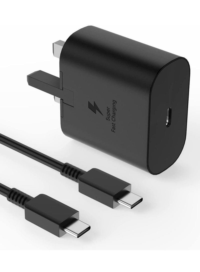Phone Planet 25W Fast Charger for compatible  Samsung Galaxy S22, S22Ultra, S22+, S21, S20, A32, A33, A53, A73, USB C Super Fast Charger Pluge with 1.5m Type C Charging Cable - Image 2