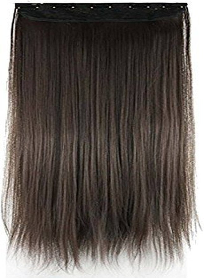 Samyak Clips in based 3/4 head covering Straight Texture in Natural Brown Colour Hair Extensions and Wigs For Women and girls (5 clips in 1 hair extension) - Image 3