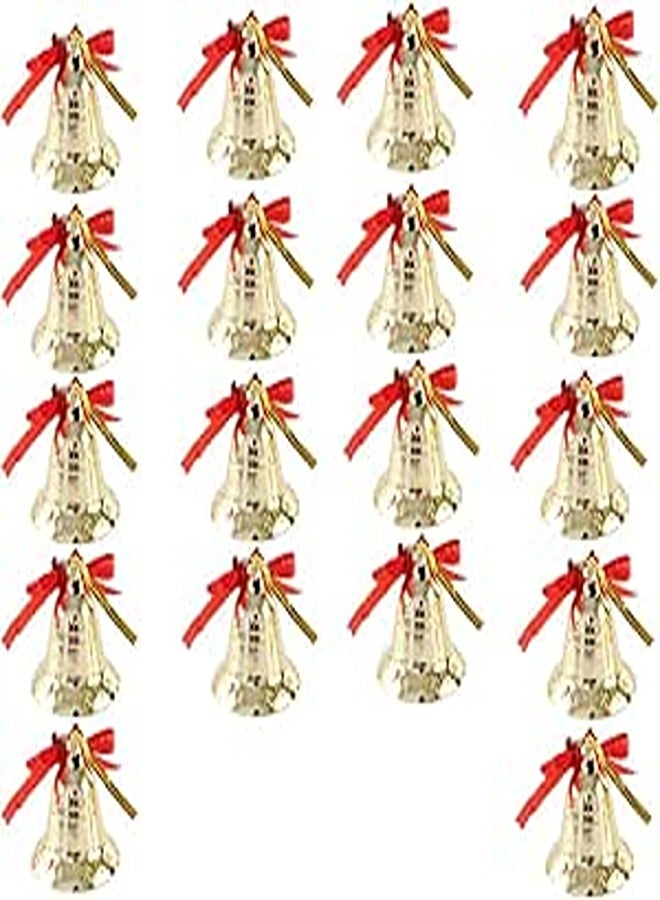 Leadigol 18 PCS Christmas Bells Ornaments, Gold Bells Christmas Tree Pendant Mini Golden Bell DIY Craft Bells for Door Office Home Garden Christmas Party