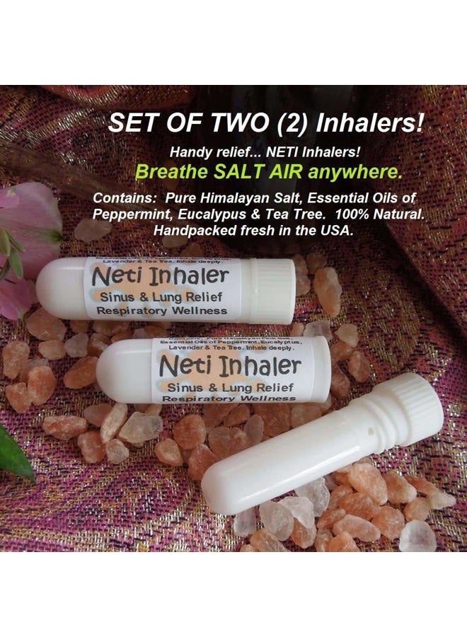Urban ReLeaf NETI Salt Air Relief INHALERS! Set of Two (2) Sinus & Lung, Himalayan & Botanicals! Respiratory Wellness. Healing Aromatherapy. Energizing! Colds, Asthma, Cough, Bronchitis 100% Natural - Image 2