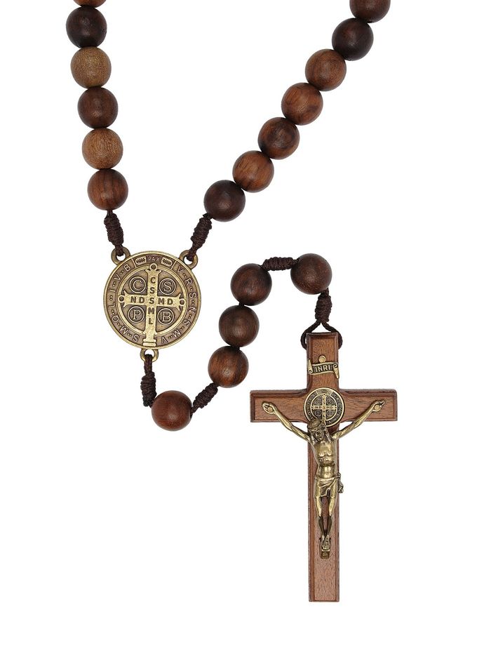 Intercession Wall Display Solid Wood Rosary (St Benedict) - Image 4