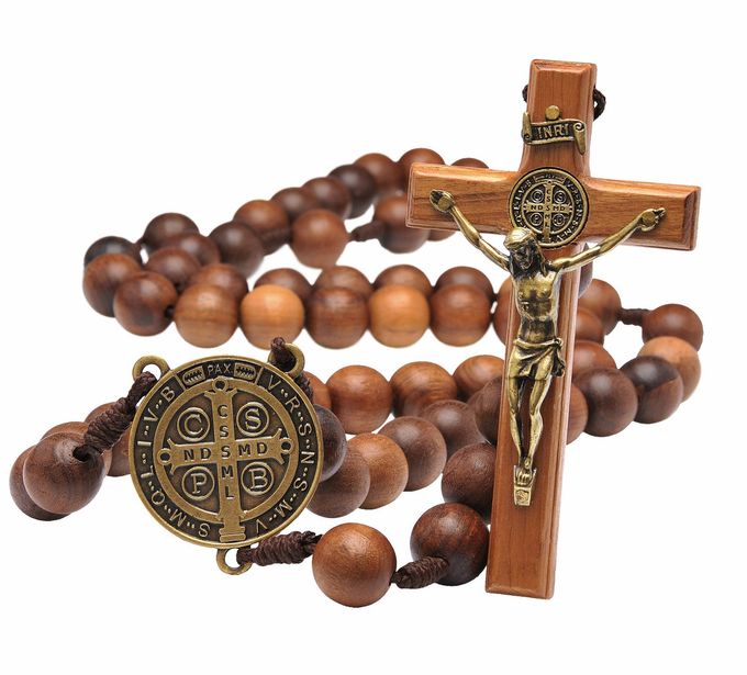 Intercession Wall Display Solid Wood Rosary (St Benedict) - Image 2