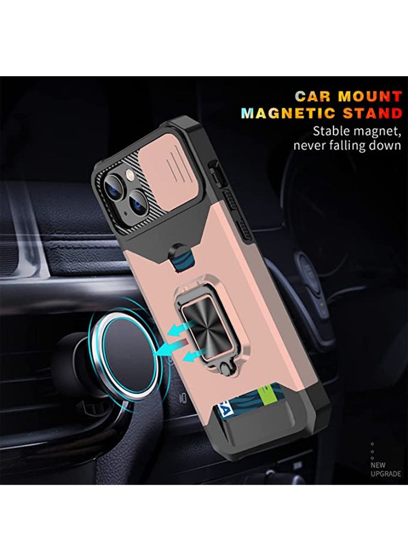 iPhone 14 Plus Case Cover 6.7 inch with Slide Camera Protection Card Holder Hard Ring Stand Hybrid Kickstand Cell Accessories iPhone 14+ iPhone 14Plus Women Rose Gold - pzsku/Z1183EF7F973AD4E2F569Z/45/_/1681873875/d9338d28-1cc0-44fb-b554-bdcb83c67ffe