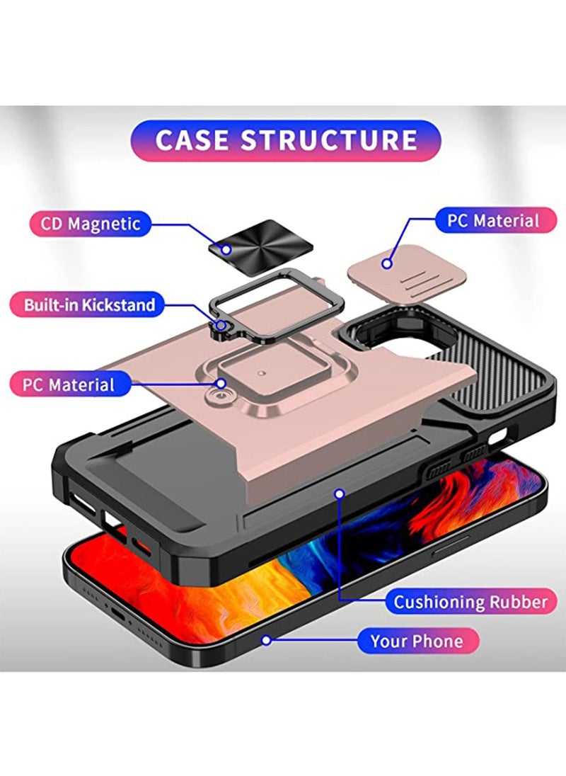 iPhone 14 Plus Case Cover 6.7 inch with Slide Camera Protection Card Holder Hard Ring Stand Hybrid Kickstand Cell Accessories iPhone 14+ iPhone 14Plus Women Rose Gold - pzsku/Z1183EF7F973AD4E2F569Z/45/_/1681873875/e7bb49b2-d48c-42bb-b5fc-9bd490d43056