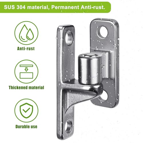 Insaga 304 Stainless Steel Gate Hinges, One Piece with Non-Welding Gate Hinges Heavy Duty with 5/8'', 2Pack Wall Mount Gate Hinges for Farm Gates, Gate Hinges for Wooden Fences, Capacity up to 600lbs - Image 2