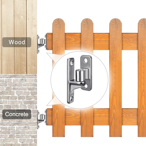 Insaga 304 Stainless Steel Gate Hinges, One Piece with Non-Welding Gate Hinges Heavy Duty with 5/8'', 2Pack Wall Mount Gate Hinges for Farm Gates, Gate Hinges for Wooden Fences, Capacity up to 600lbs - Image 5