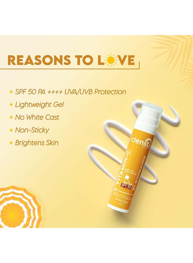 Clensta Vitamin C Daily Glow Sunscreen Gel Spf 50+++ Uva/Uvb  - Image 4
