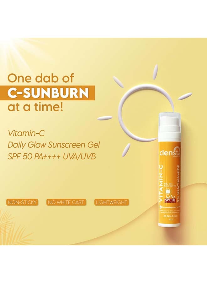 Clensta Vitamin C Daily Glow Sunscreen Gel Spf 50+++ Uva/Uvb  - Image 2