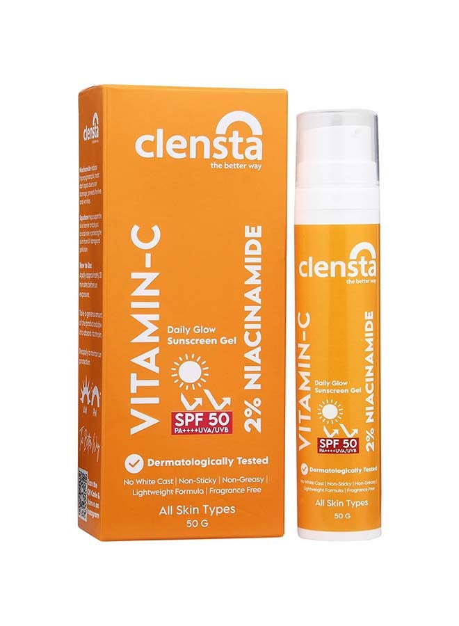 Clensta Vitamin C Daily Glow Sunscreen Gel Spf 50+++ Uva/Uvb  - Image 1