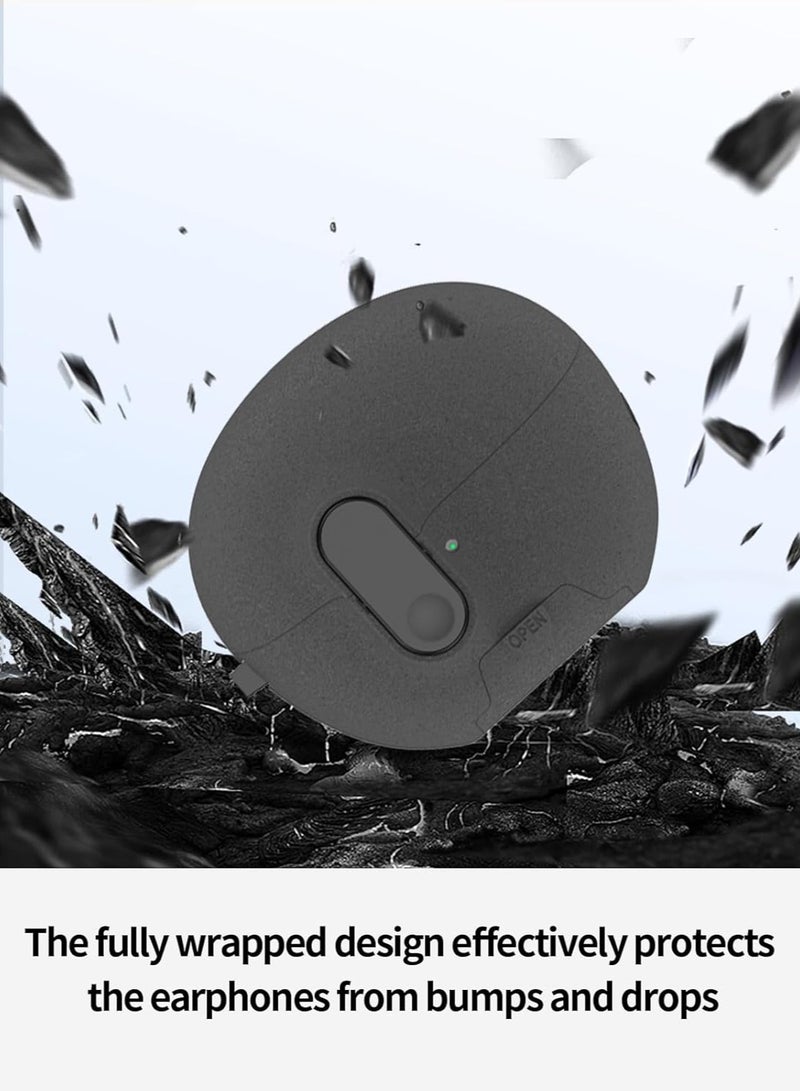 Compatible with Huawei Freebuds 6i Case with Phone Stand,Full Drop Protection Automatic Snap Switch Design with Cleaner Kit -Black - Image 2