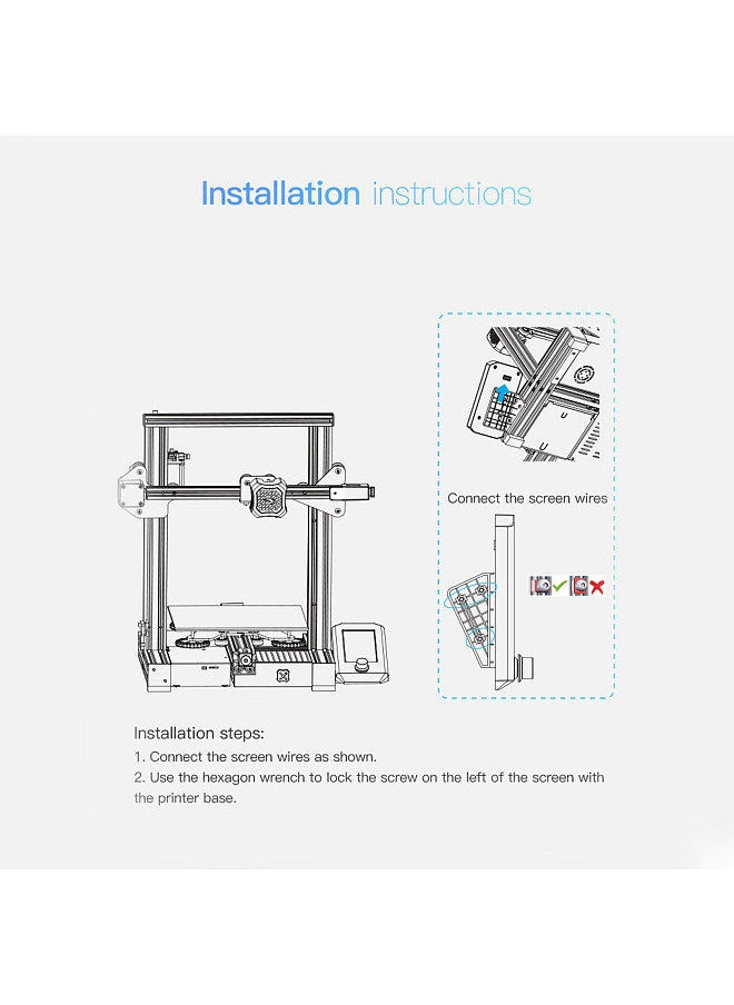 Creality 3D - V2 Screen Kit 4.3 Inch Color HD Display Screen User-friendly UI Interface for Creality Ender-3 V2 3D Printer - Image 1