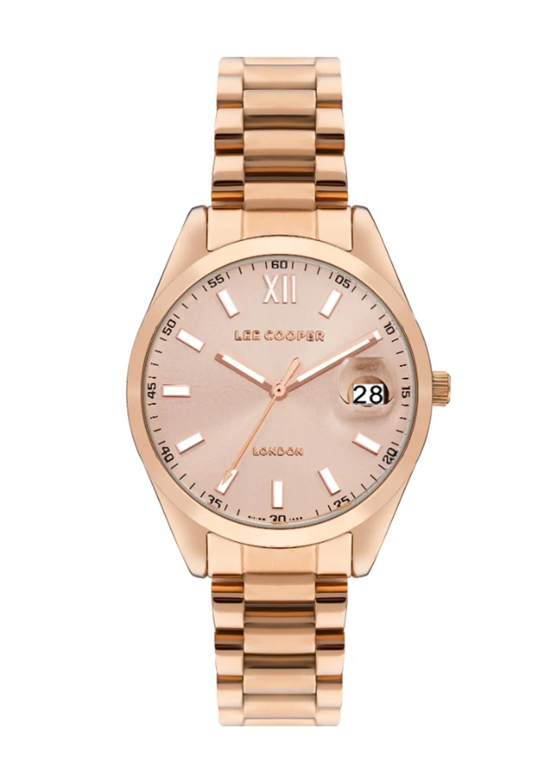 لي كوبر Lee Cooper LC07827.410 Women's Analog Display Watch & Metal Strap Rose Gold