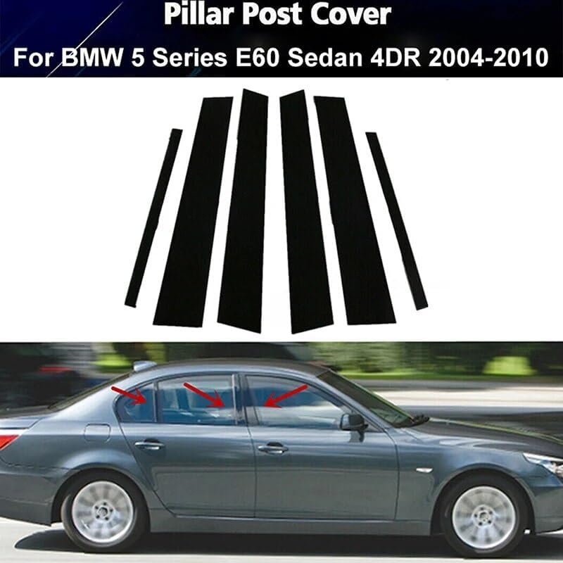 DEMULAX Car Glossy Piano Window Pillar Posts for BMW 5 Series E60 - Image 5