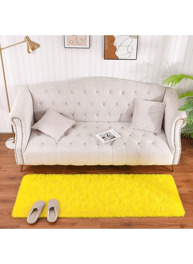 Keeko Fluffy Rugs 2X6Ft Cute Runner Rugs For Bedroom High Pile Beside Rug For Living Room Indoor Throw Rugs For Girls Kids Room Home Yellow - Image 5