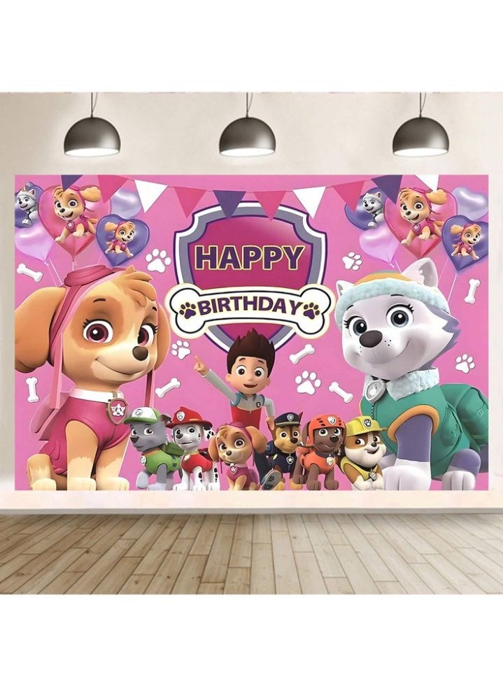 بارتي يمكن استخدام قطعة القماش الجديدة لتصوير صور حفلة عيد ميلاد الأطفال PAW Patrol مع بالونات كبيرة الحجم 150 * 100 سم - Image 1