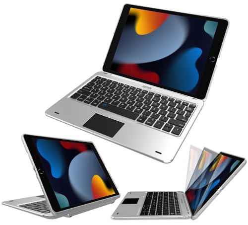 Arteck iPad 9th Gen 10.2-inch 2021 Keyboard Case with Track Pad, Bluetooth Keyboard with Folio Full Protection Case and Touch Pad for Apple 10.2-inch iPad 9, 8, 7 with 130 Degree Swivel Rotating - Image 3