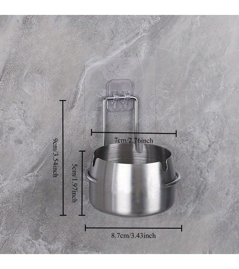 Green Wall Mounted Funnel Lid Stainless Steel Ashtray For Bathroom Windproof Anti Fly Ash Suitable For Various Walls Sturdy Convenient - Image 2