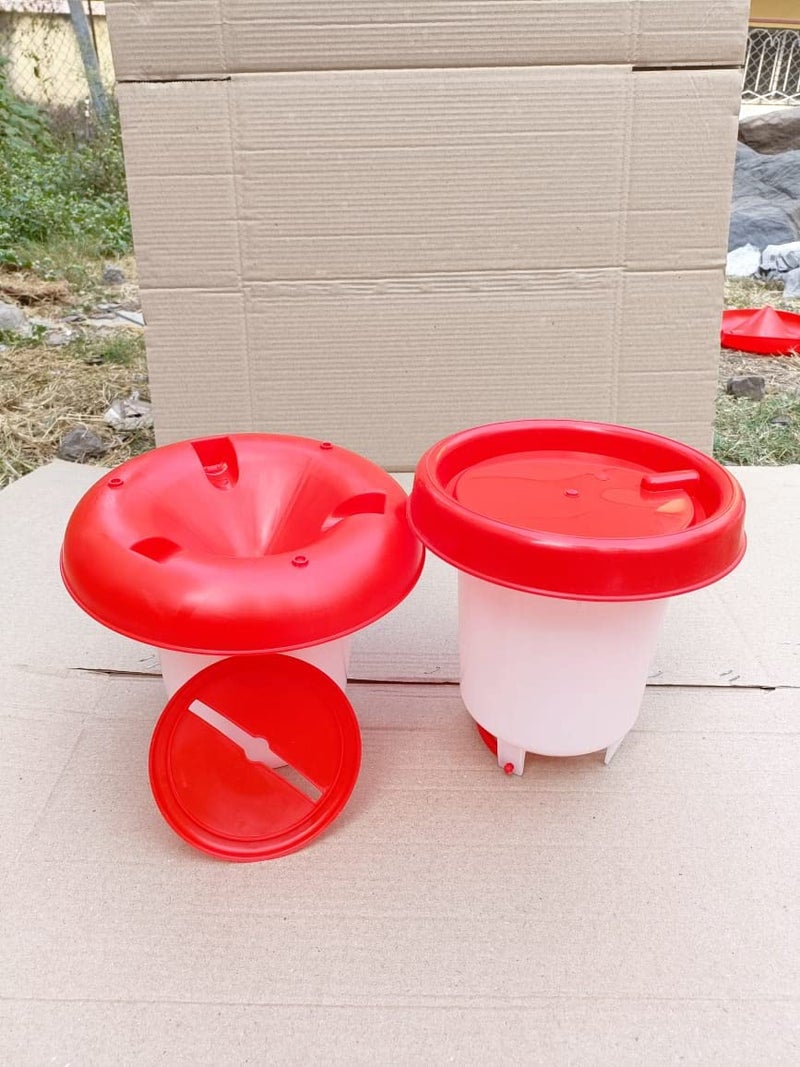 TMW TM&W-Chicken & All Other Plastic Birds Feeder & Drinker Qty- 1.5 KG Feeder= 5Pcs & 1.5 ltr Drinker= 5Pcs= 10Pcs - Image 2