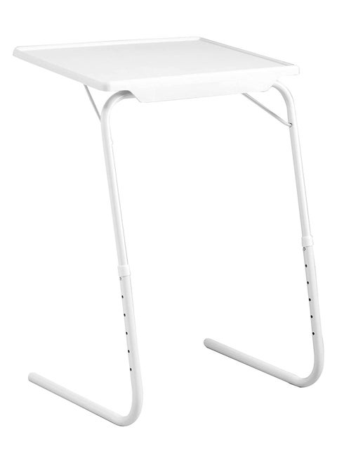 Foldable Assembled Table Mate TV Tray Portable Folding Snack Table Adjustable Sofa Side Table Bed Laptop Desk Table for Breakfast Home Use White