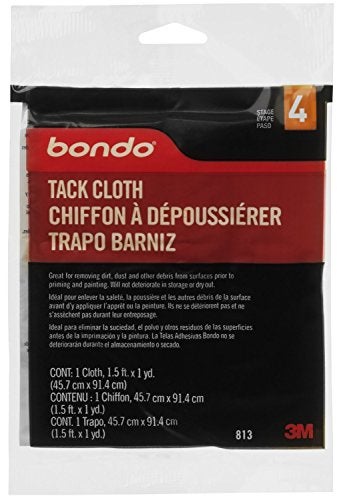 Bondo Tack Cloth Great for Removing Dirt Dust and Other Debris From Surfaces 1 Cloth 15 ft x 1 yd 813 - Image 1