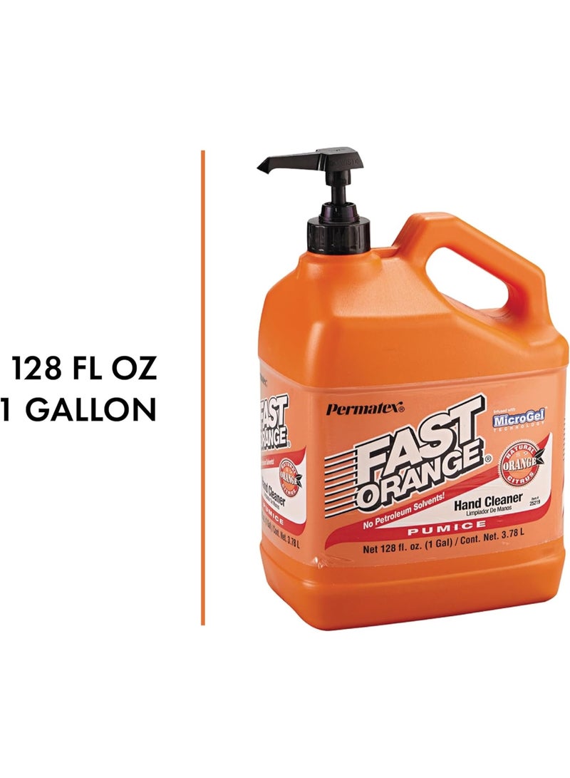 بيرماتكس فاست أورانج بيرماتكس 25219 منظف يدين بلوشن مع حبيبات خفيفة (بوميس) مع مضخة – 128 أونصة سائلة - Image 3