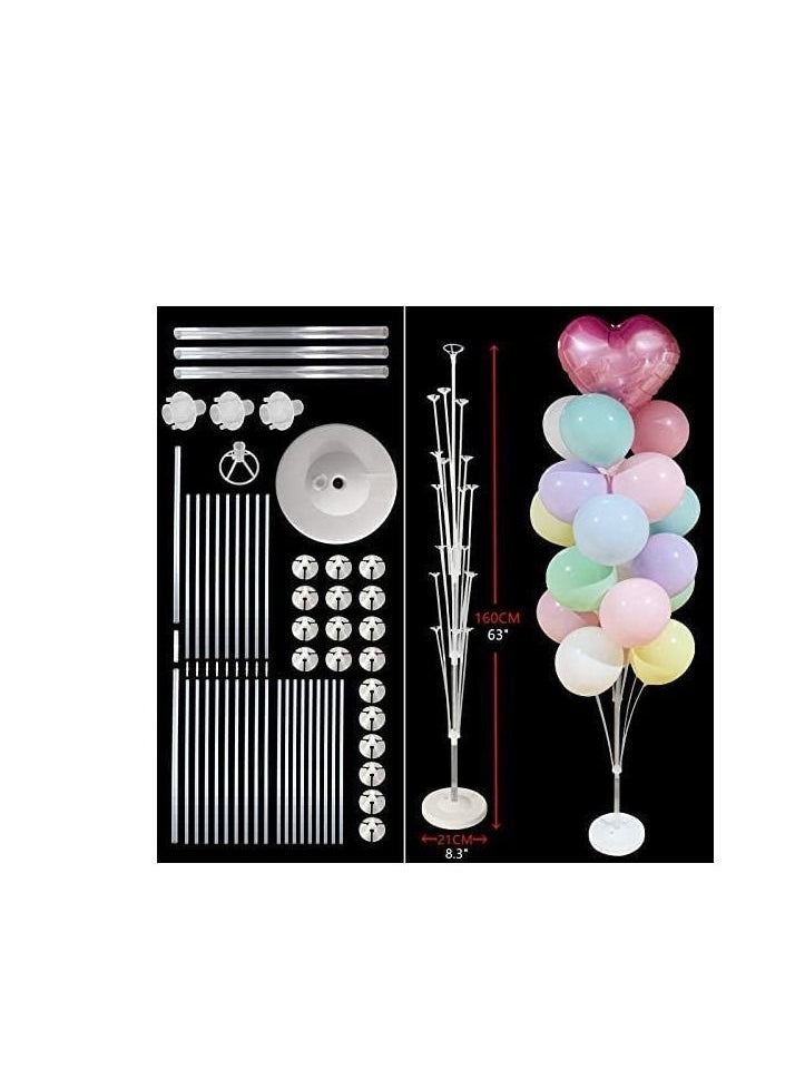 مارك طقم حامل بالون ، حامل حامل بالون طاولة 160 سم ، 19 قطعة أكواب وعصي بالون لأعياد الميلاد ، استحمام المولود الجديد ، الزفاف ، التخرج ، ديكورات الحفلات - Image 2