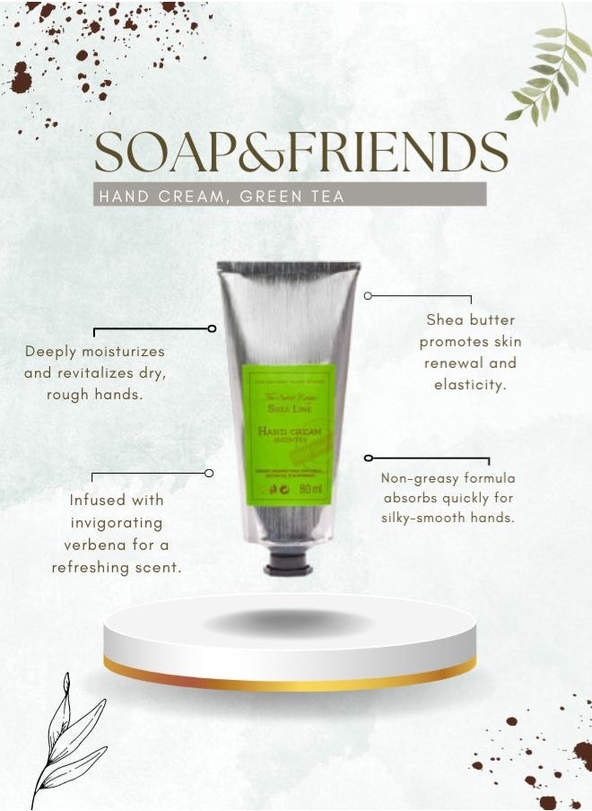 Soap&Friends Soap&Friends Green Tea Hand Cream 80ml – Antioxidant-Rich Moisturizer with 20% Organic Shea Butter – Skin Protection, Natural & Cruelty-Free Formula  - Image 3