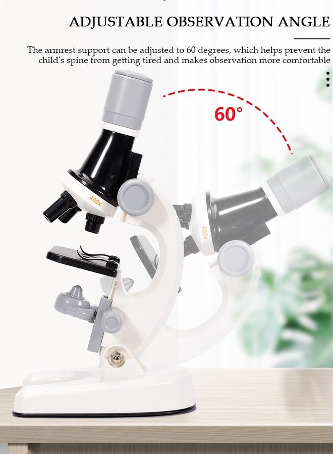 DUNISO Microscope Kits For Kids Beginner Microscope Kit With LED 100X 400X And 1200X Magnification Kids Educational Toy Preschool Science Toy Birthday Gift - Image 5