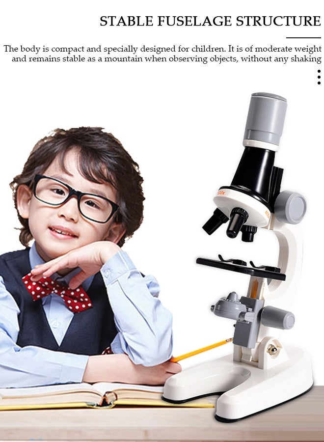 DUNISO Microscope Kits For Kids Beginner Microscope Kit With LED 100X 400X And 1200X Magnification Kids Educational Toy Preschool Science Toy Birthday Gift - Image 3