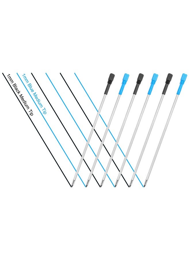YOUMI Black Ink Refills 4.5Inch Replaceable Ballpoint Pens Refills, 1Mm Medium Point Metal Pen Refill (10Black+2Blue Refill) - Image 3